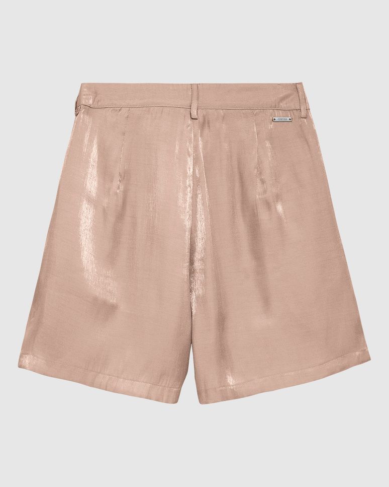 Shorts Feminino Evasê Bolso Funcional Em Tecido Acetinado Glow - ENFIM