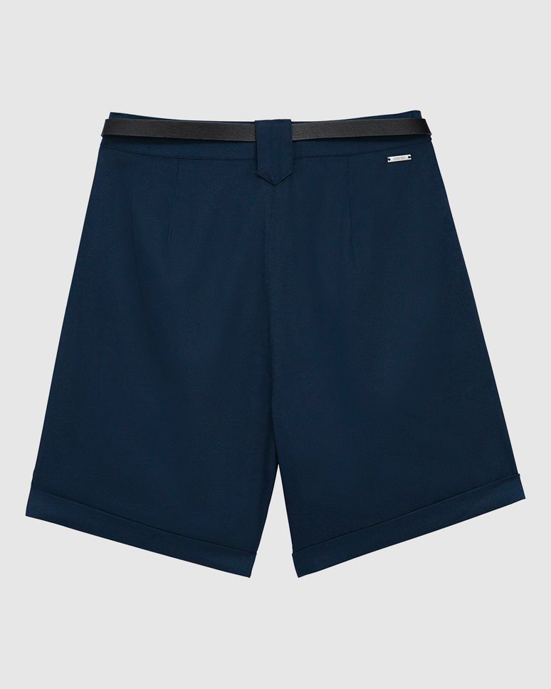 Shorts Feminino Reto Acompanha Cinto Em Algodão Sarjado - ENFIM