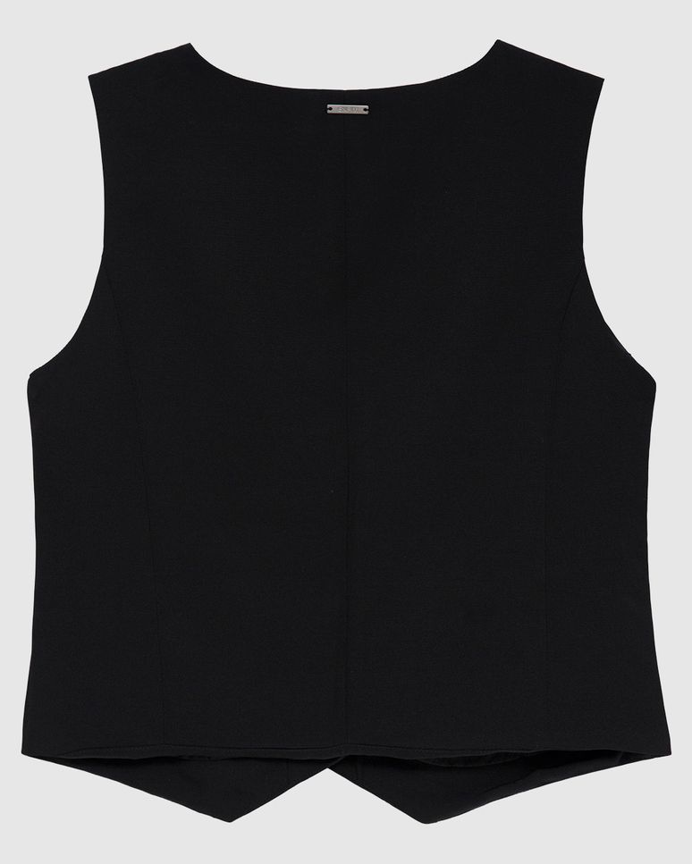 Colete Feminino Transpassado Botão Frontal Em Tecido Alfaiataria - ENFIM