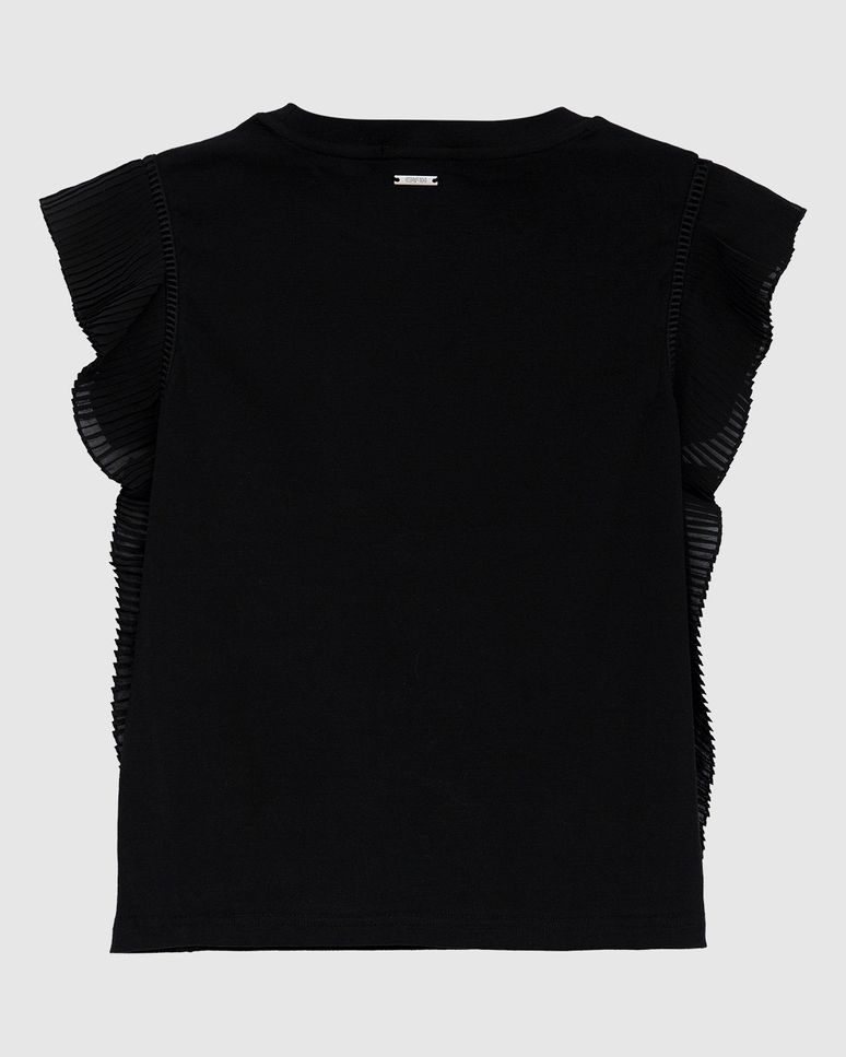 Blusa Feminina Slim Detalhe Plissado Em Algodão Com Elastano - ENFIM