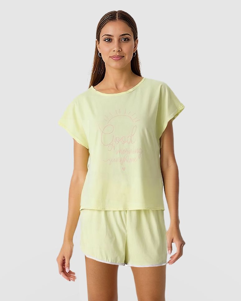 Pijama Curto Feminino Good Morning Sunshine Em Algodão