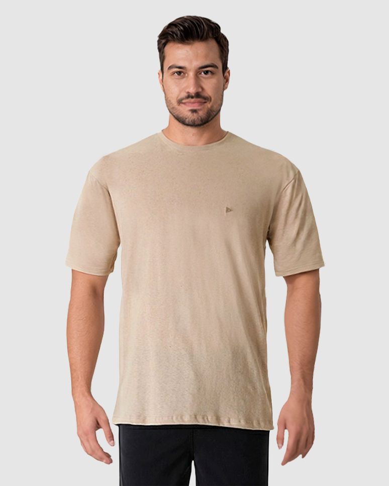 Camiseta Masculina Regular Bordado Peitoral Em Malha Algodão