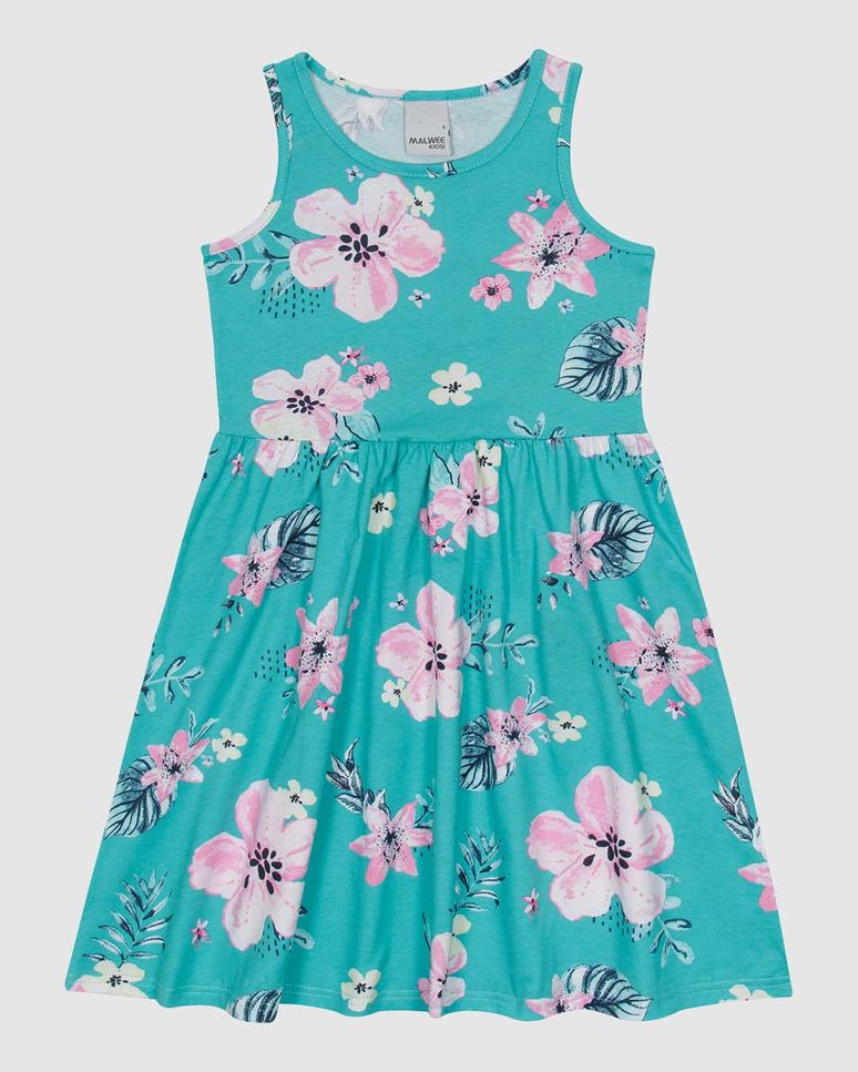 Vestido Infantil Estampado Modelo Regata Em Algodão Malwee Kids