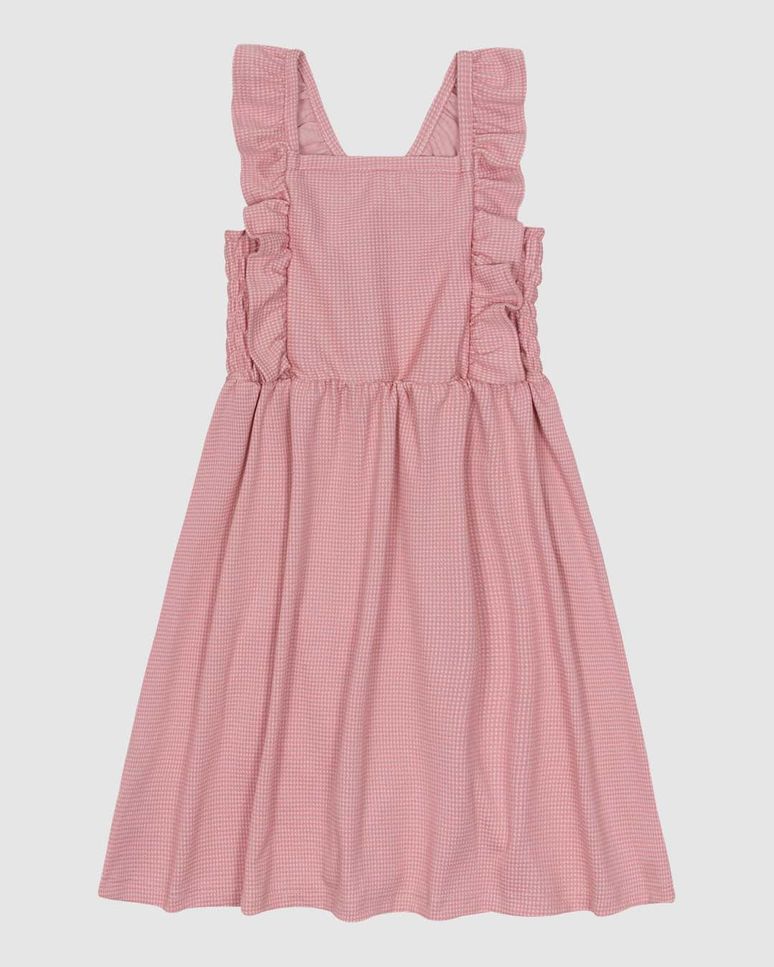 Vestido Infantil Alça Detalhe Babados Em Tecido Texturizado Malwee Kids