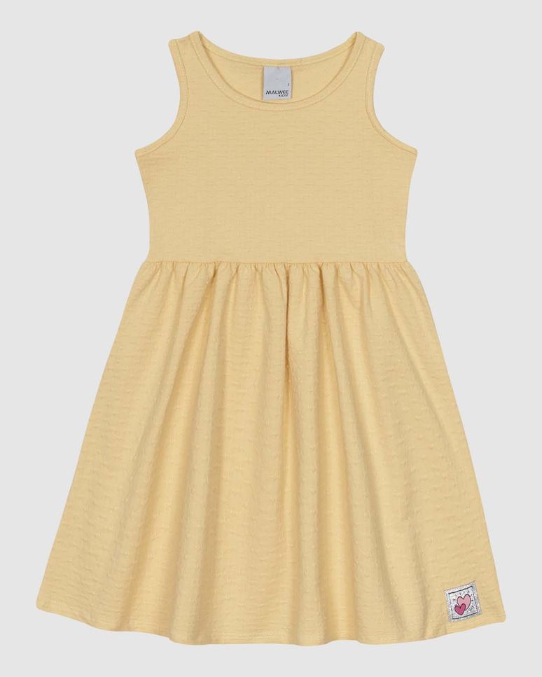 Vestido Infantil Estampa Glitter Na Barra Em Malha Texturizada Malwee Kids