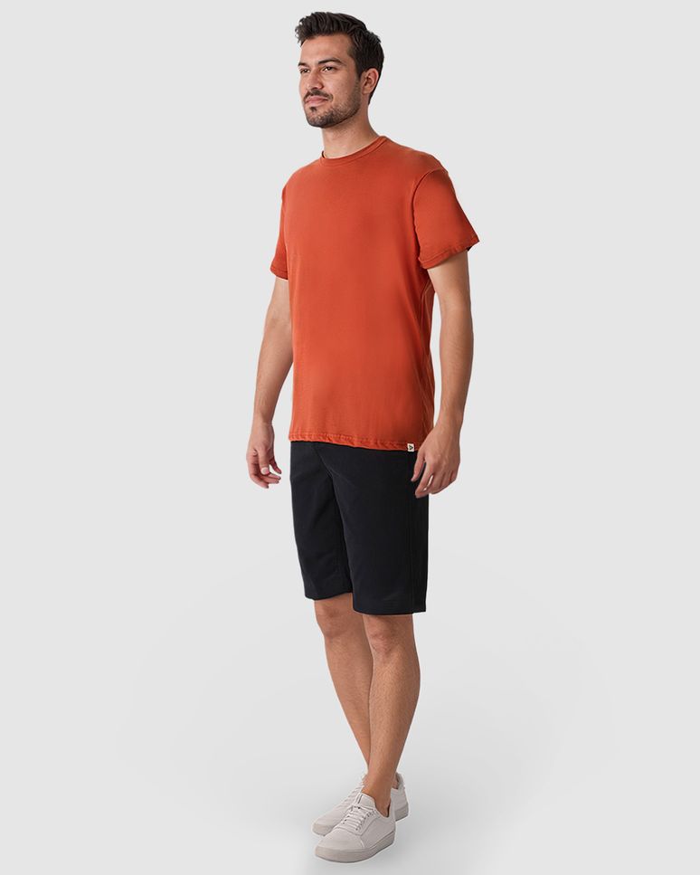 Camiseta Masculina Regular Gola Redonda Manga Curta Em Algodão