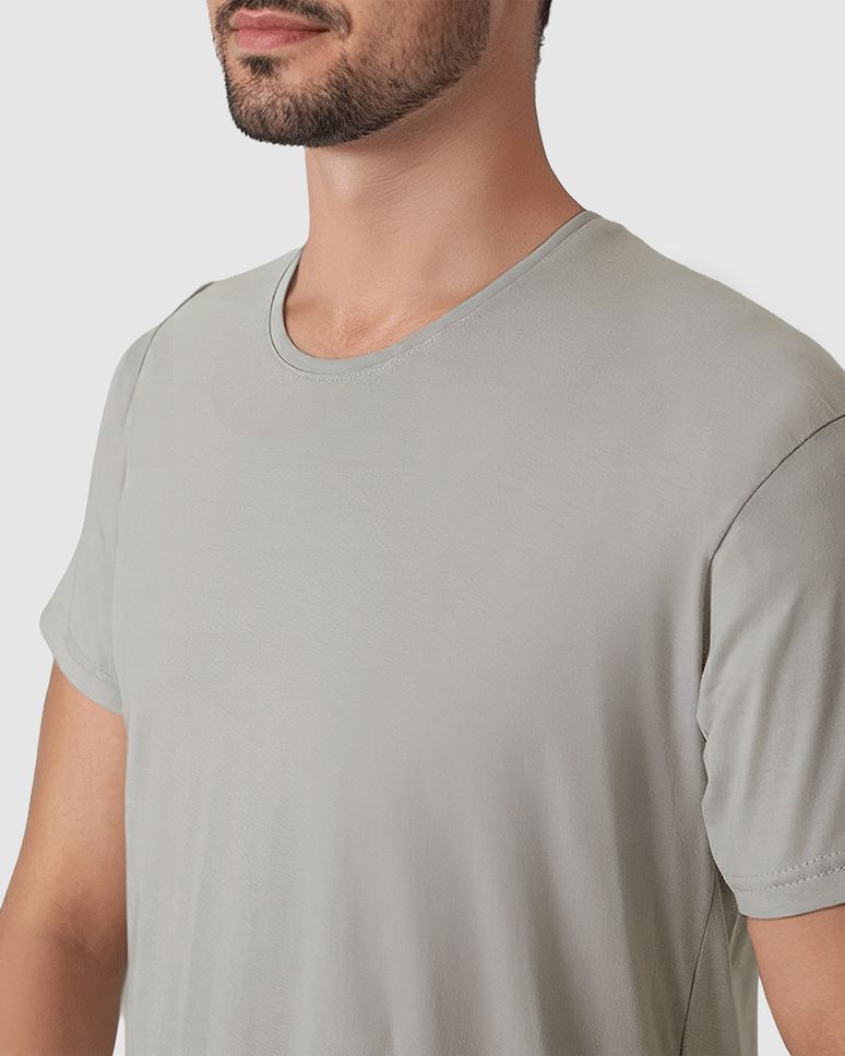 Camiseta Masculina Regular Gola Redonda Manga Curta Em Algodão