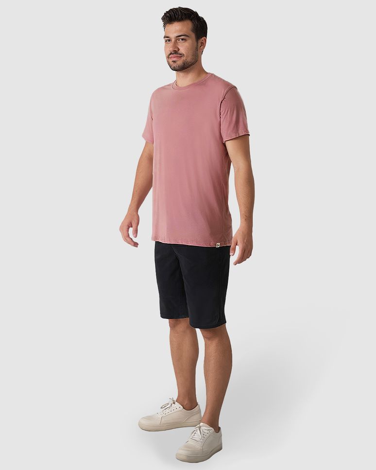 Camiseta Masculina Regular Gola Redonda Manga Curta Em Algodão