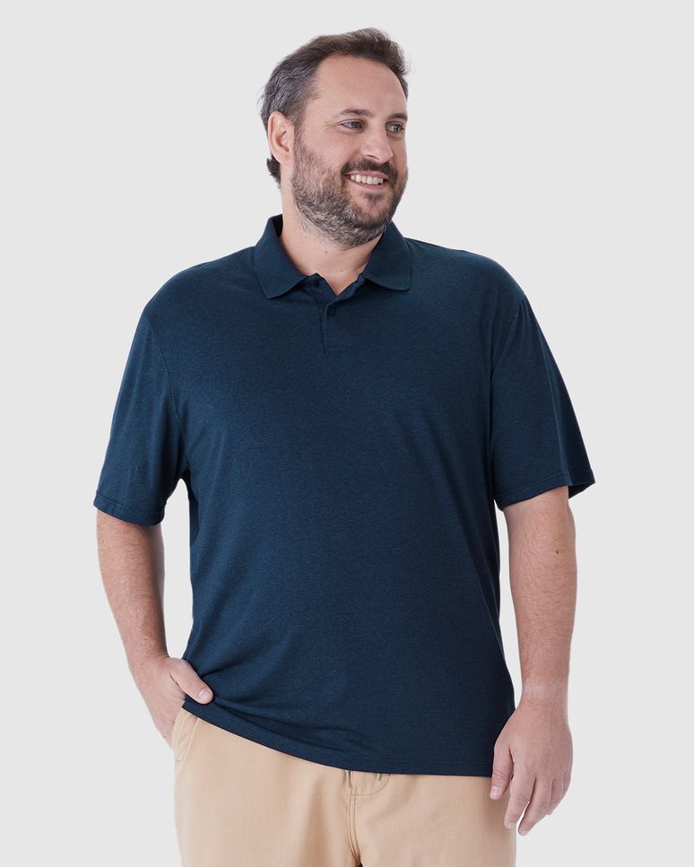 Camisa Polo Movimento Masculina Plus Size Gola Esporte Em Malha Anti Odor