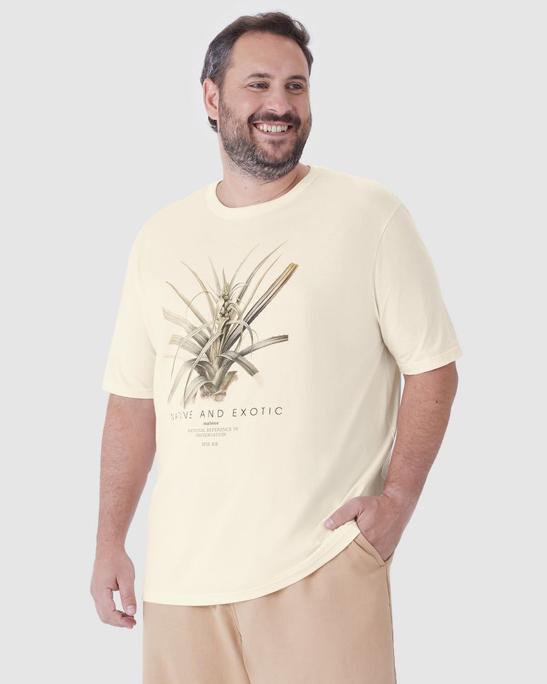 Camiseta Masculina Plus Size Estampa Native And Exotic Em Algodão