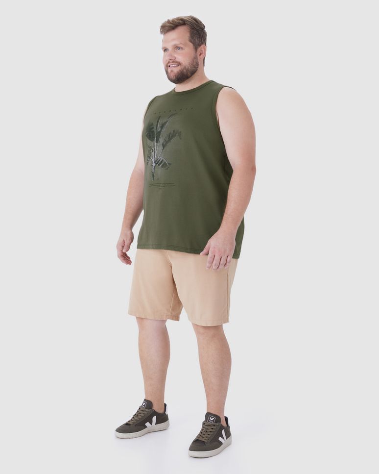 Regata Masculina Plus Size Estampa Reconnect Em Algodão