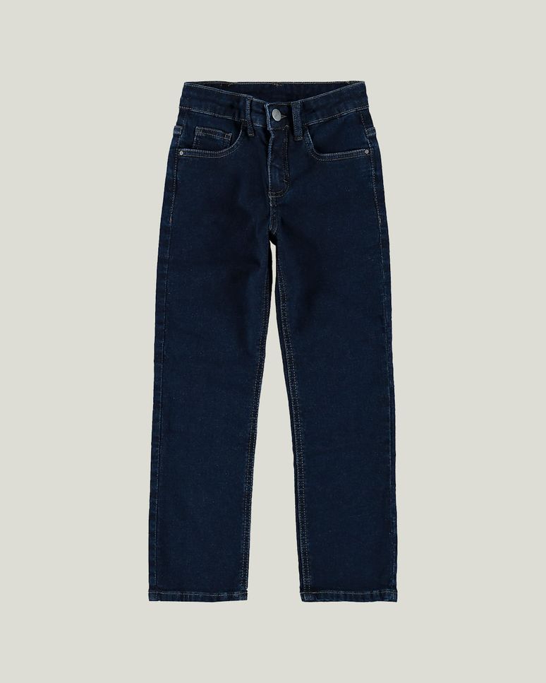 Calça Infantil Menino Slim Em Jeans Moletom Malwee Kids