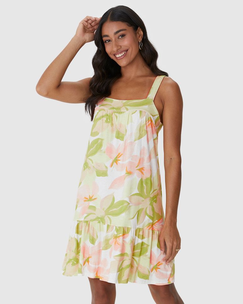 Vestido Feminino Evasê Decote Reto Em Malha Viscolinho Stretch