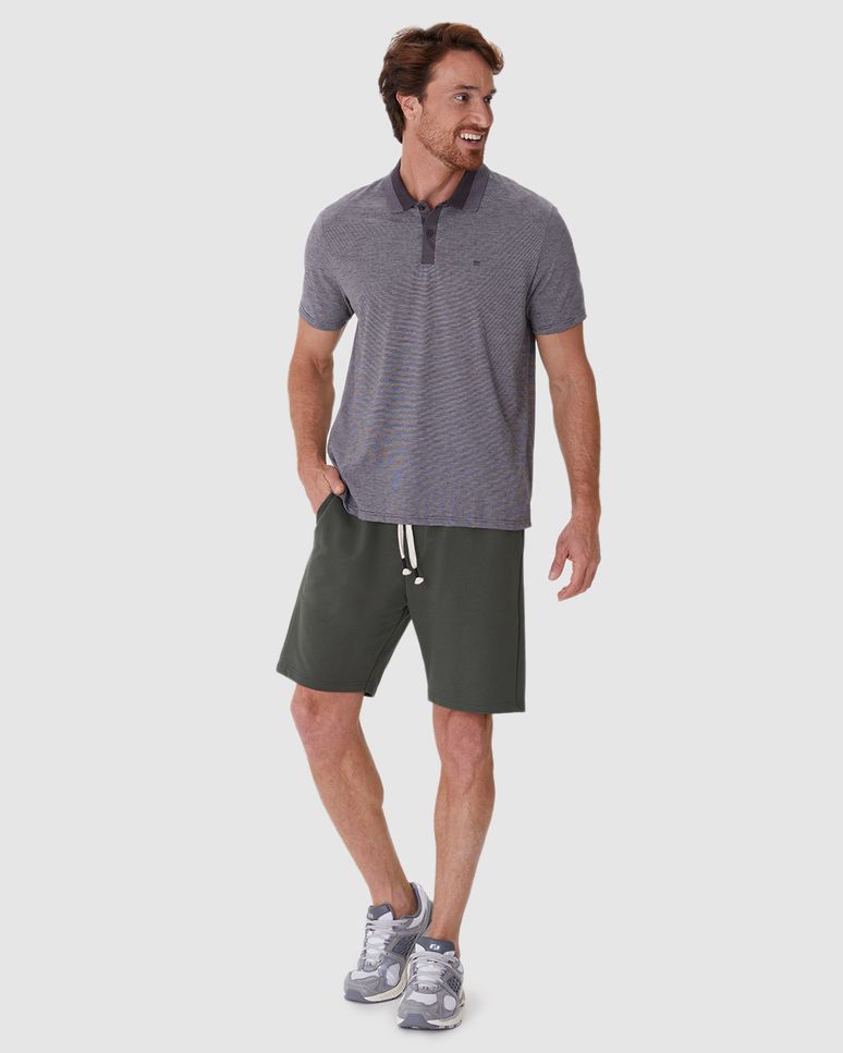 Bermuda Masculina Comfort Cadarço Funcional Em Moletom Sarjado