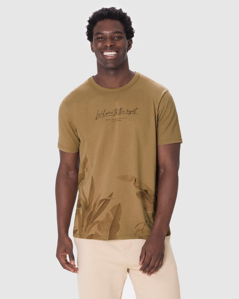 Camiseta Masculina Welcome To The Resort Estampada Em Algodão
