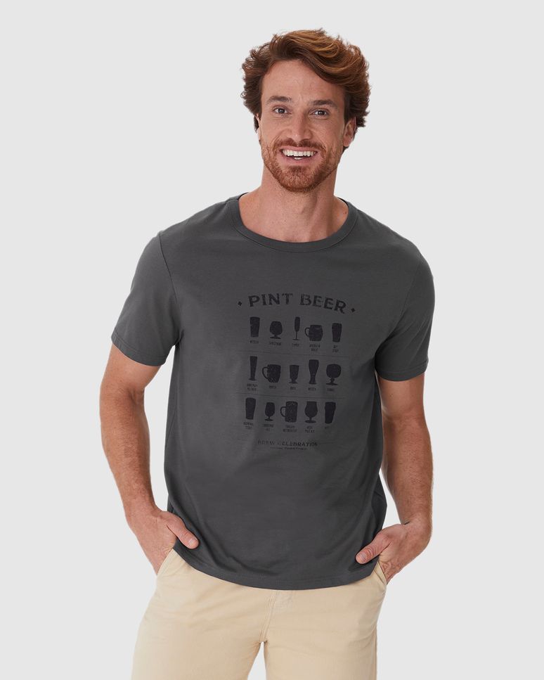 Camiseta Masculina Manga Curta Pint Beer Em Algodão