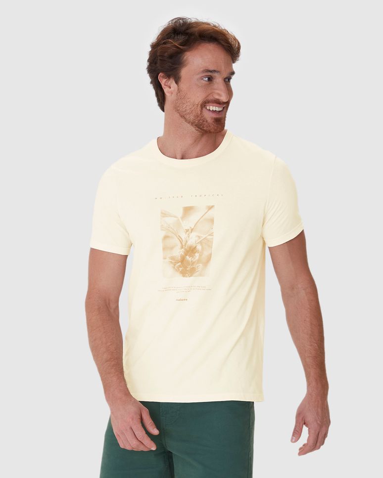 Camiseta Masculina Slim Estampada Em Algodão