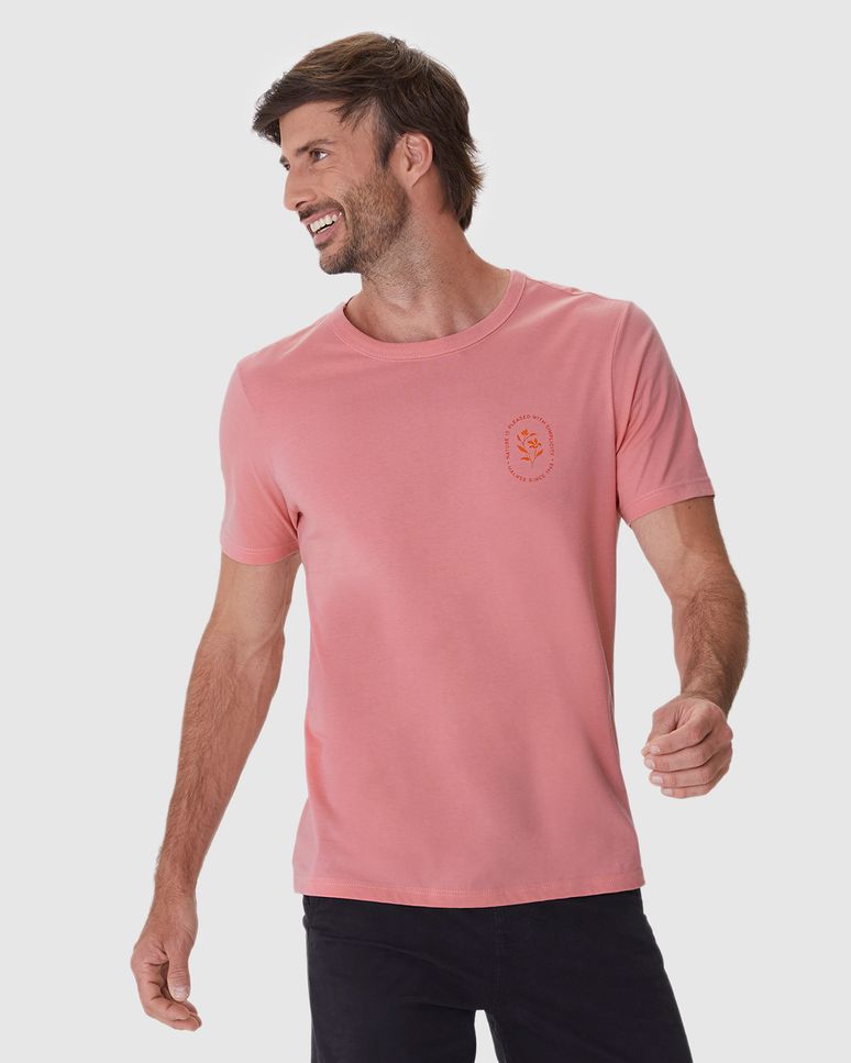Camiseta Masculina Slim Estampada Em Algodão