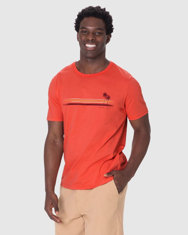 Camiseta Masculina Estampa Frontal Em Algodão