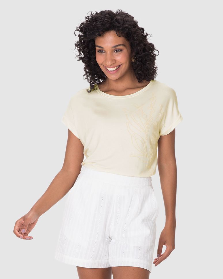 Blusa Ampla Feminina Estampa Puff Em Moletinho De Viscose