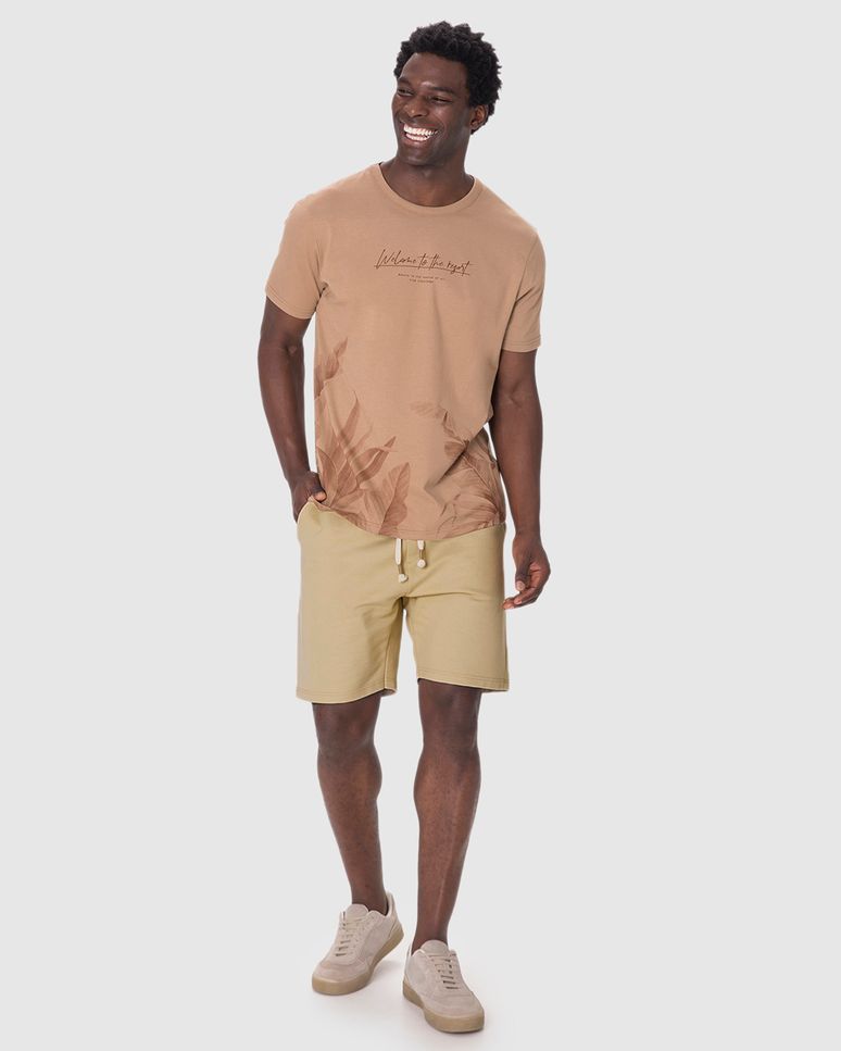 Bermuda Masculina Comfort Cadarço Funcional Em Moletom Sarjado