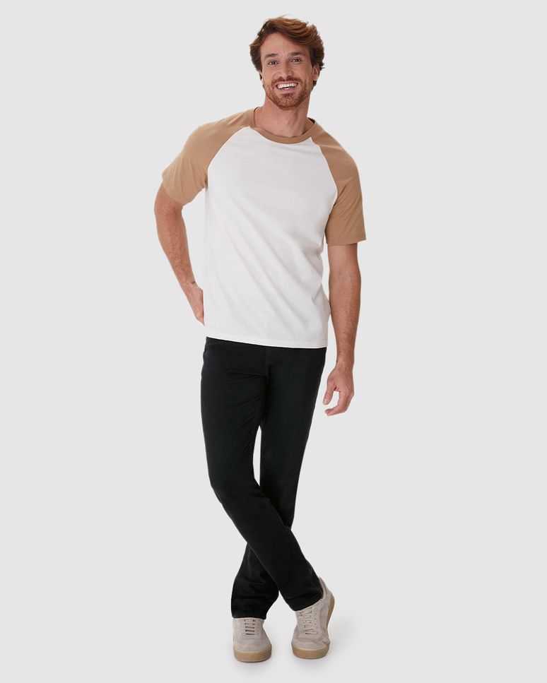 Calça Slim Masculina Cintura Média Bolso Funcional Em Sarja Stretch