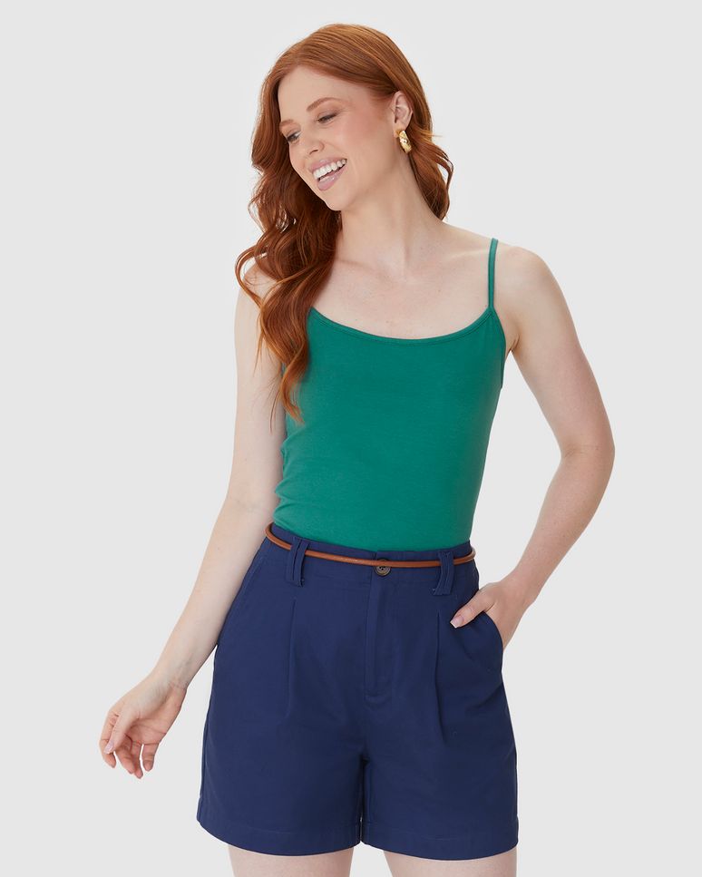 Regata Básica Feminina Alça Fina Em Algodão