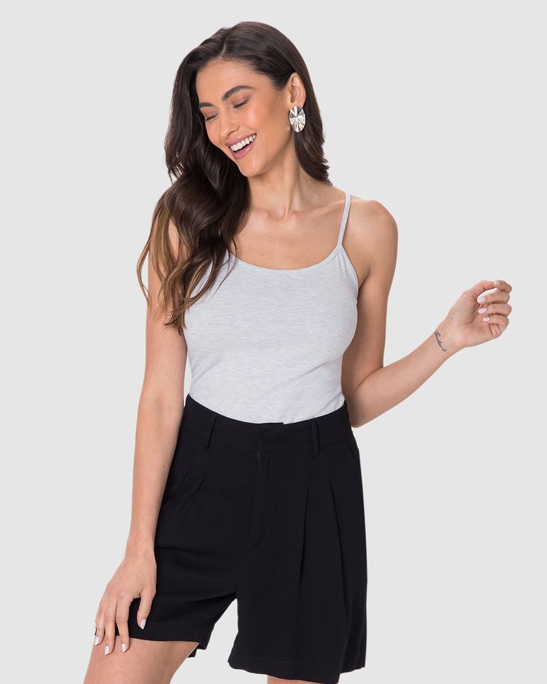 Regata Básica Feminina Alça Fina Em Algodão