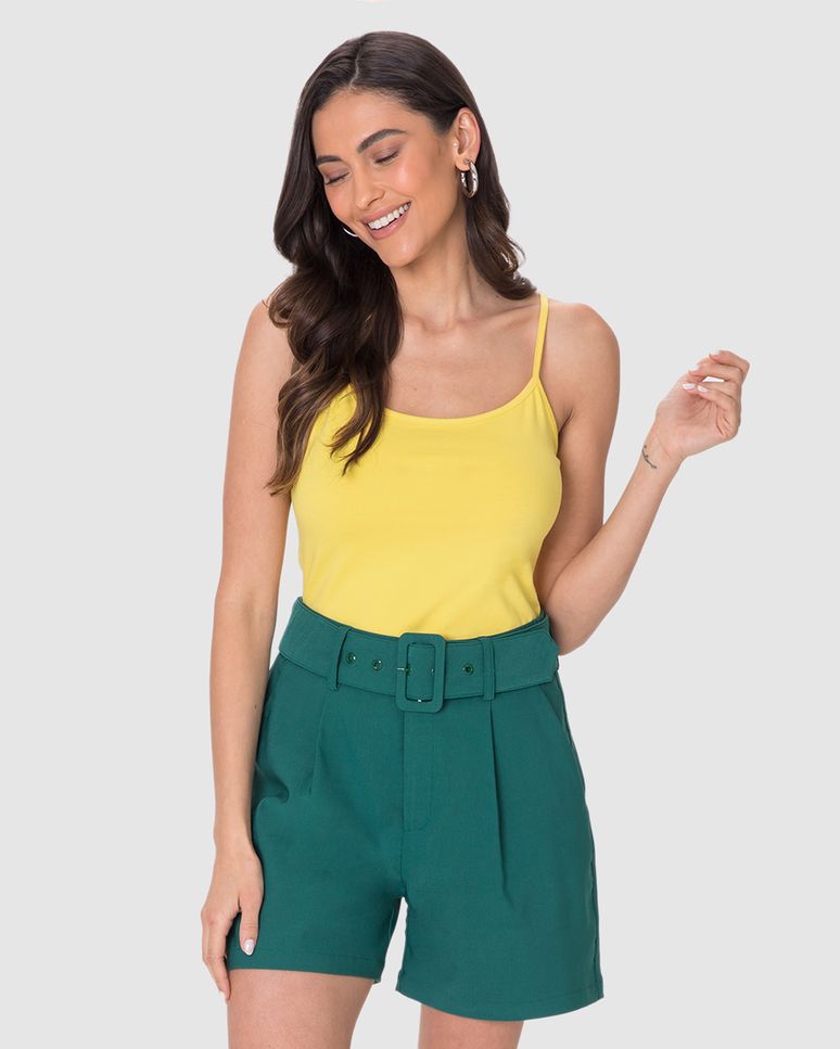 Regata Básica Feminina Alça Fina Em Algodão