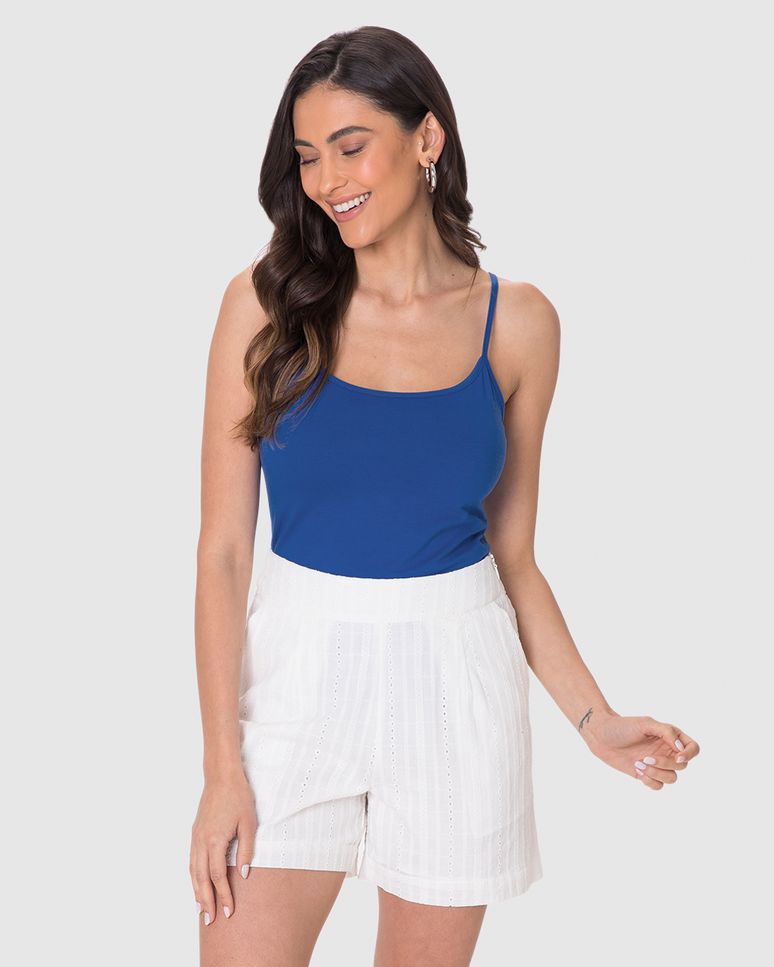 Regata Básica Feminina Alça Fina Em Algodão