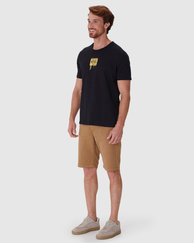 Camiseta Masculina Rad! Bob Esponja Estampa Frente E Costas Em Algodão