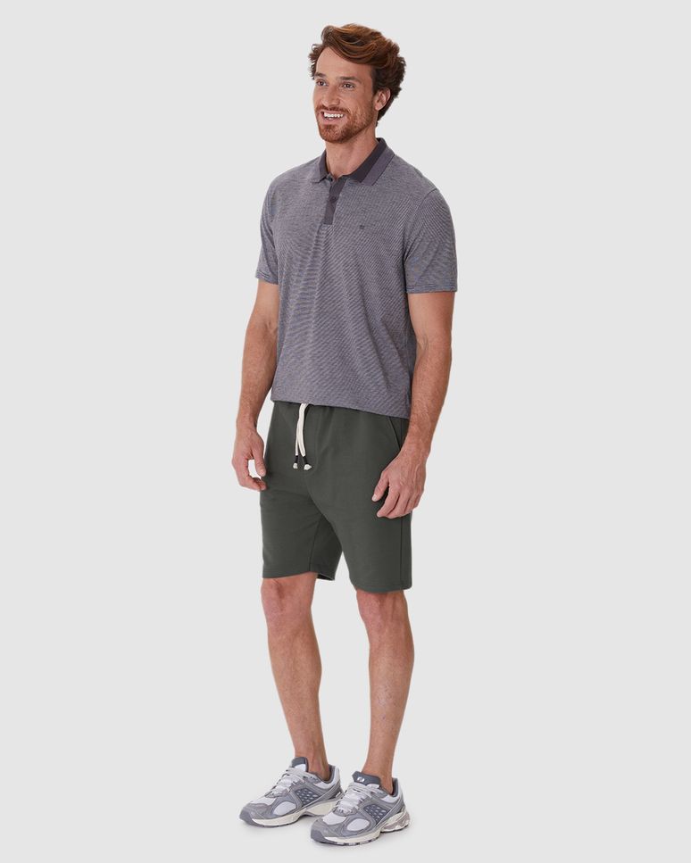 Bermuda Masculina Comfort Cadarço Funcional Em Moletom Sarjado