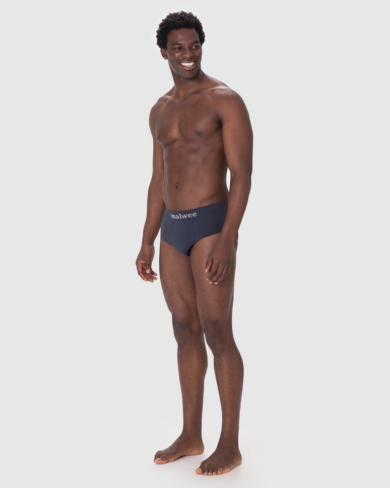 Cueca Masculina Slip Cós Elástico Logo Malwee Em Malha Poliamida