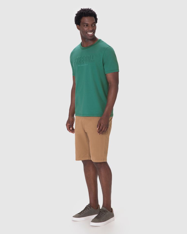 Camiseta Masculina Estampa Alto Relevo Freedom Em Algodão