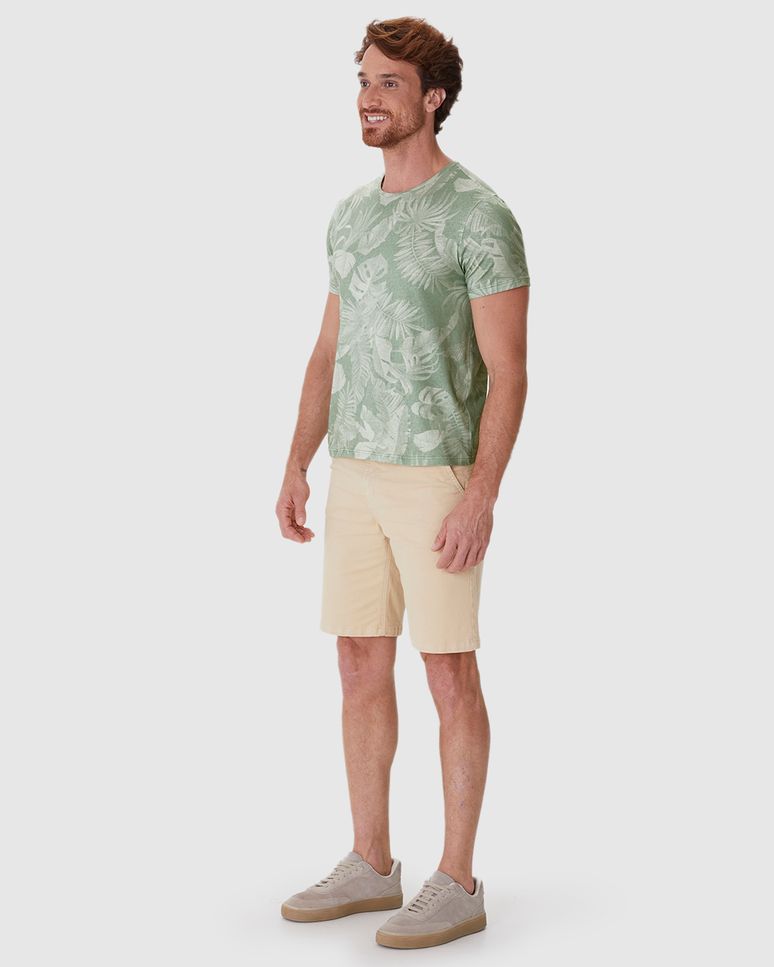 Camiseta Masculina Regular Estampa Digital Em Malha Linho