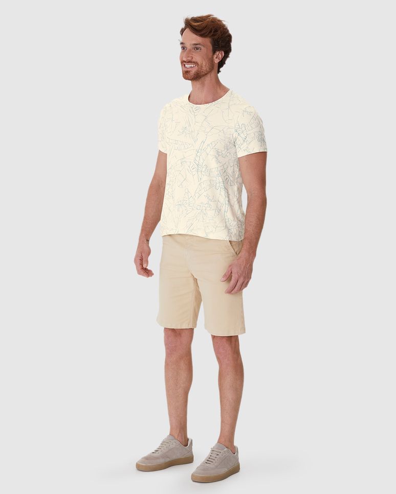 Camiseta Masculina Regular Estampa Digital Em Malha Linho