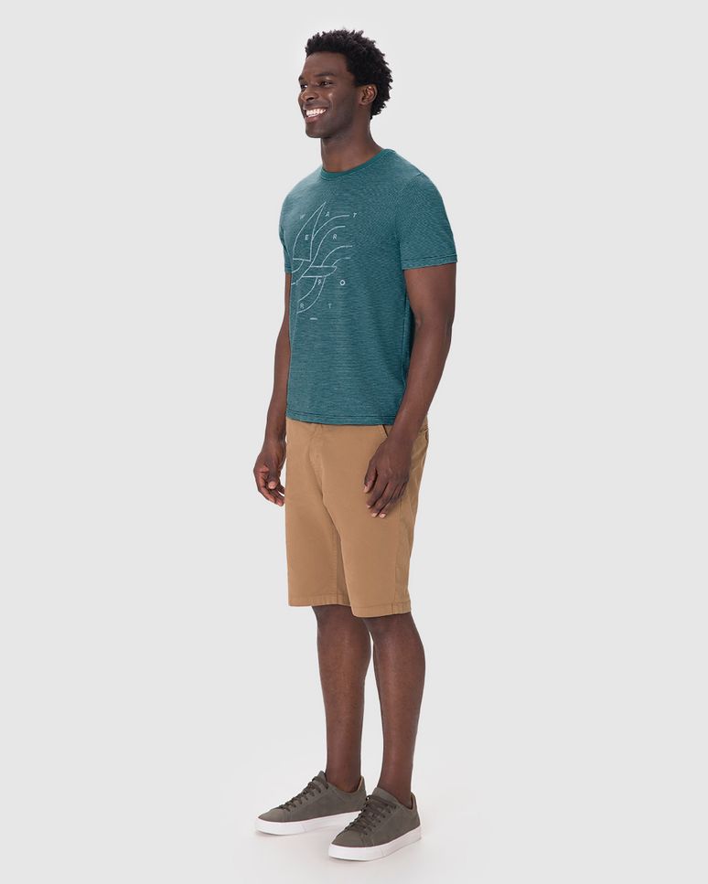 Camiseta Masculina Slim Water Sport Em Malha Fio A Fio