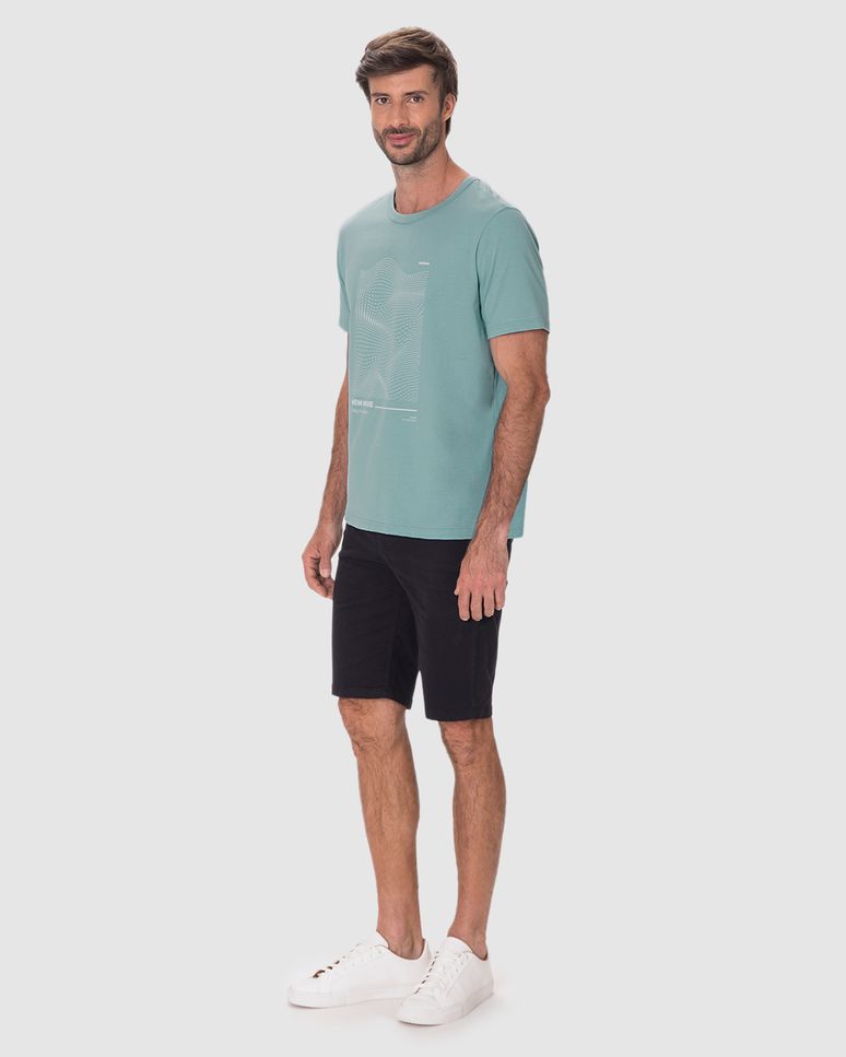Camiseta Masculina Manga Curta New Wave Em Algodão