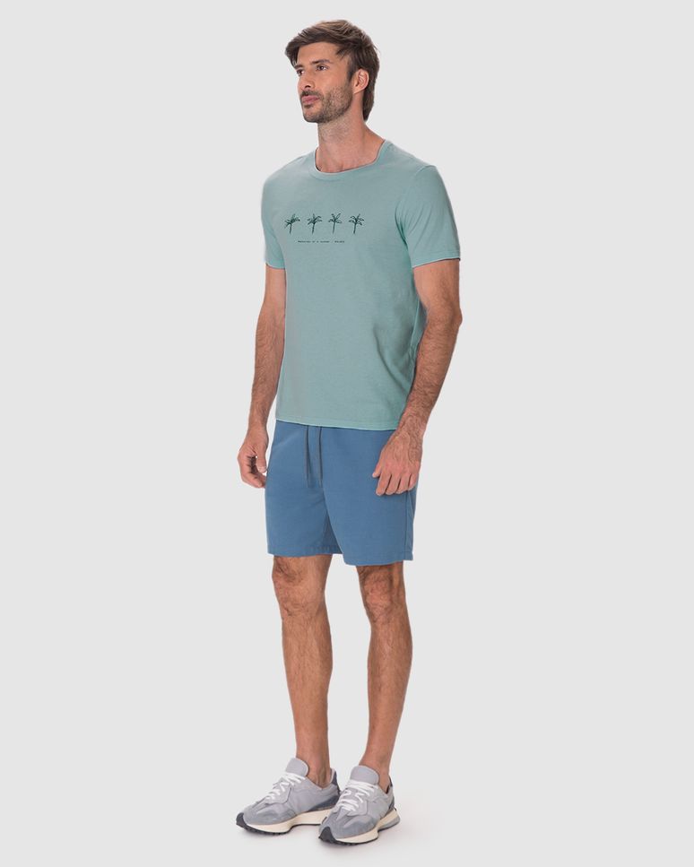 Camiseta Masculina Slim Estampada Em Algodão