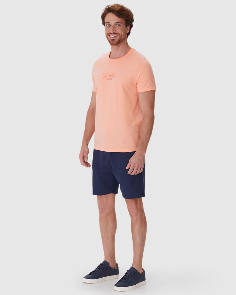 Camiseta Masculina Slim Estampada Em Algodão