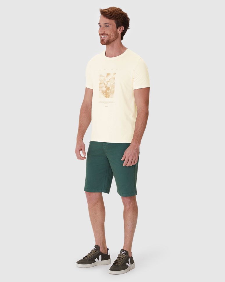 Camiseta Masculina Slim Estampada Em Algodão