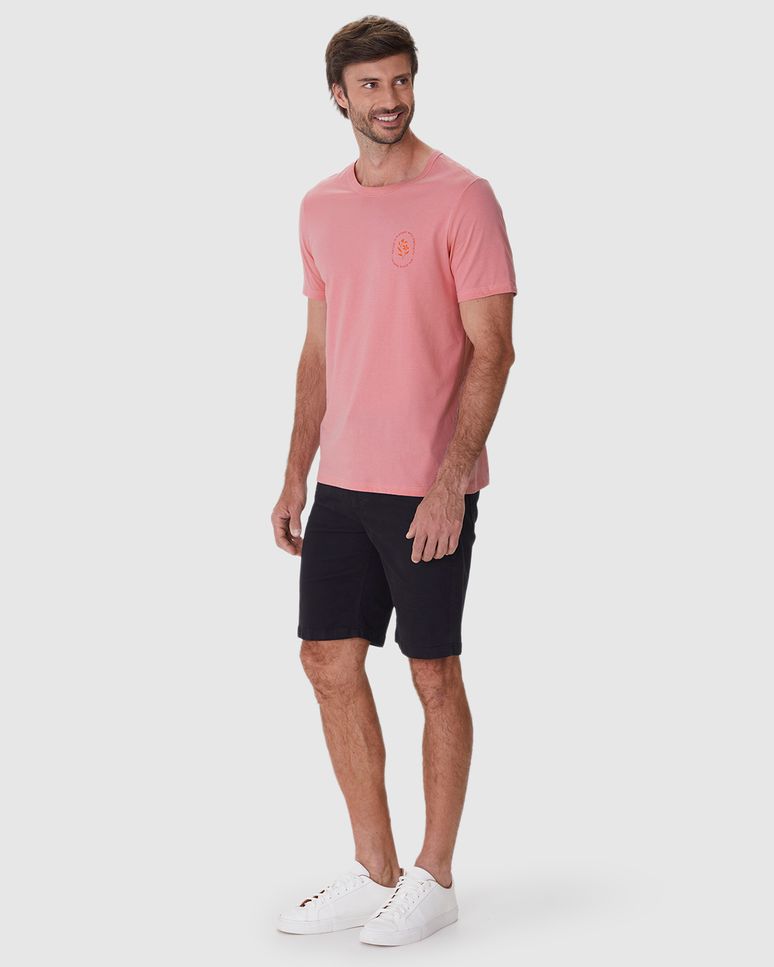 Camiseta Masculina Slim Estampada Em Algodão