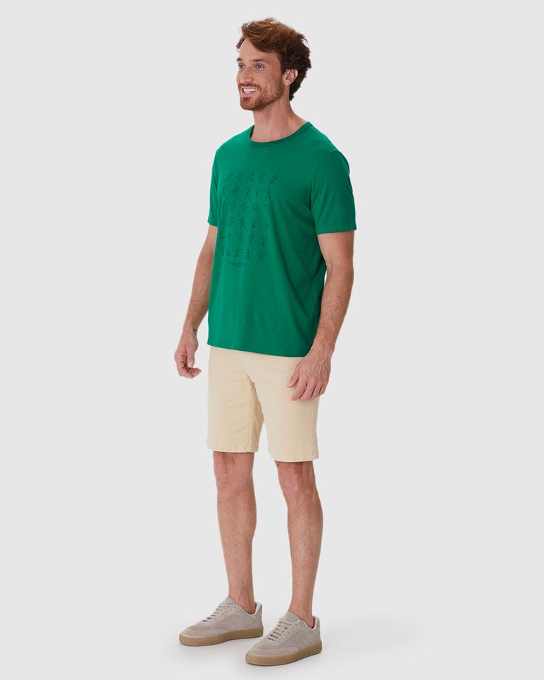 Camiseta Masculina Regular Estampada Em Algodão