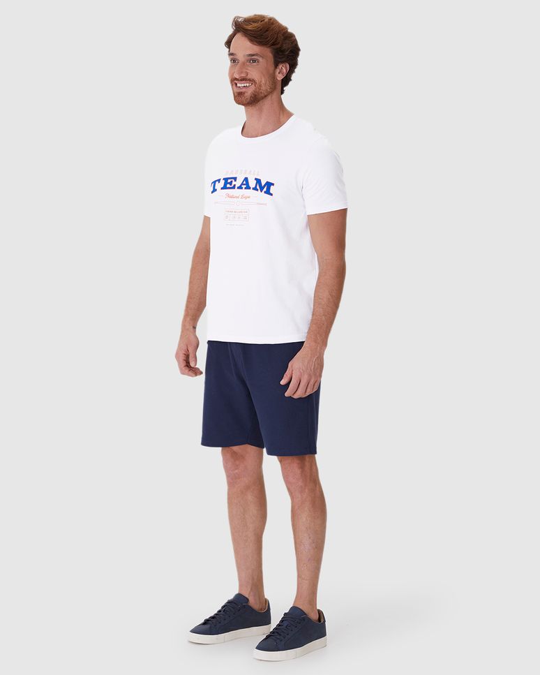 Camiseta Masculina Regular Estampada Em Algodão