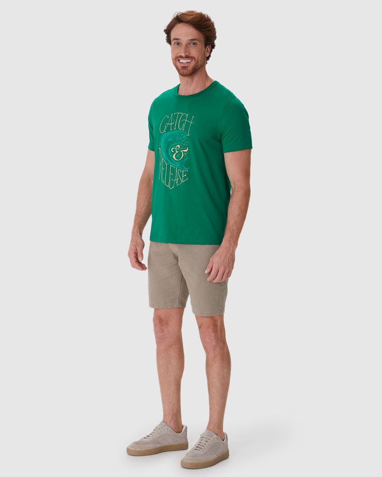 Camiseta Masculina Slim Catch E Release Em Algodão
