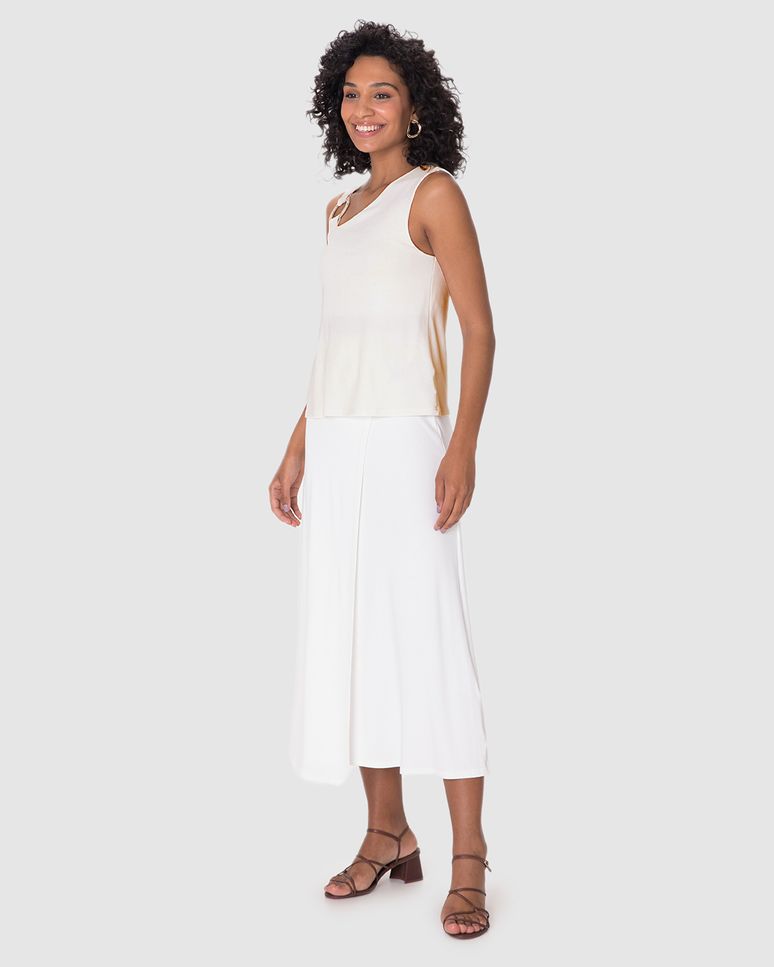 Blusa Feminina Assimétrica Alça Detalhe Com Argola Em Viscose Stretch