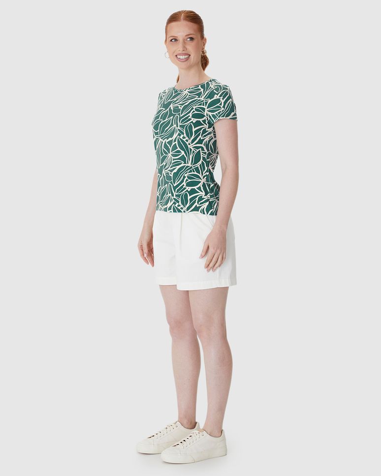 Blusa Justa Feminina Estampada Em Viscose Stretch