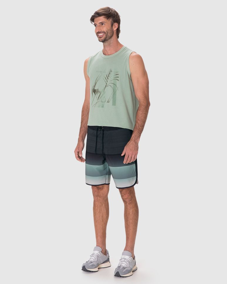 Bermuda Masculina Tradicional Cadarço Frontal Em Microfibra Com Elastano