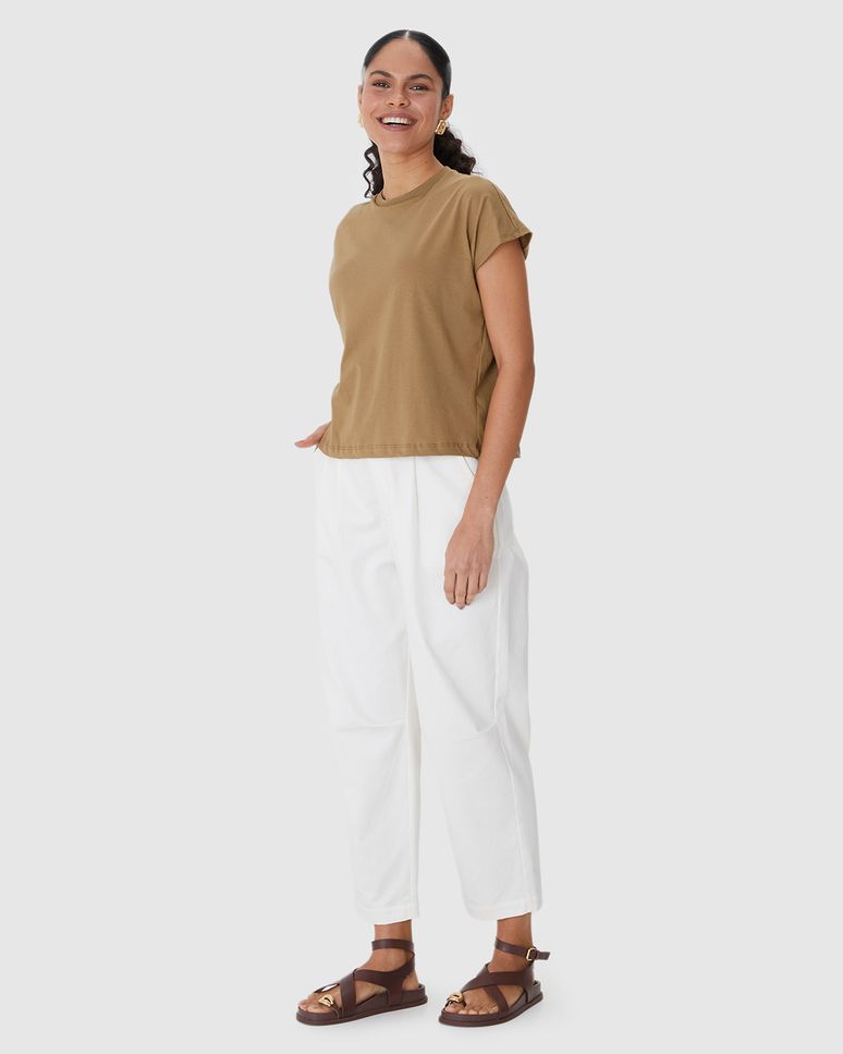 Blusa Básica Feminina Manga Curta Sem Cavas Em Malha Algodão Comfy