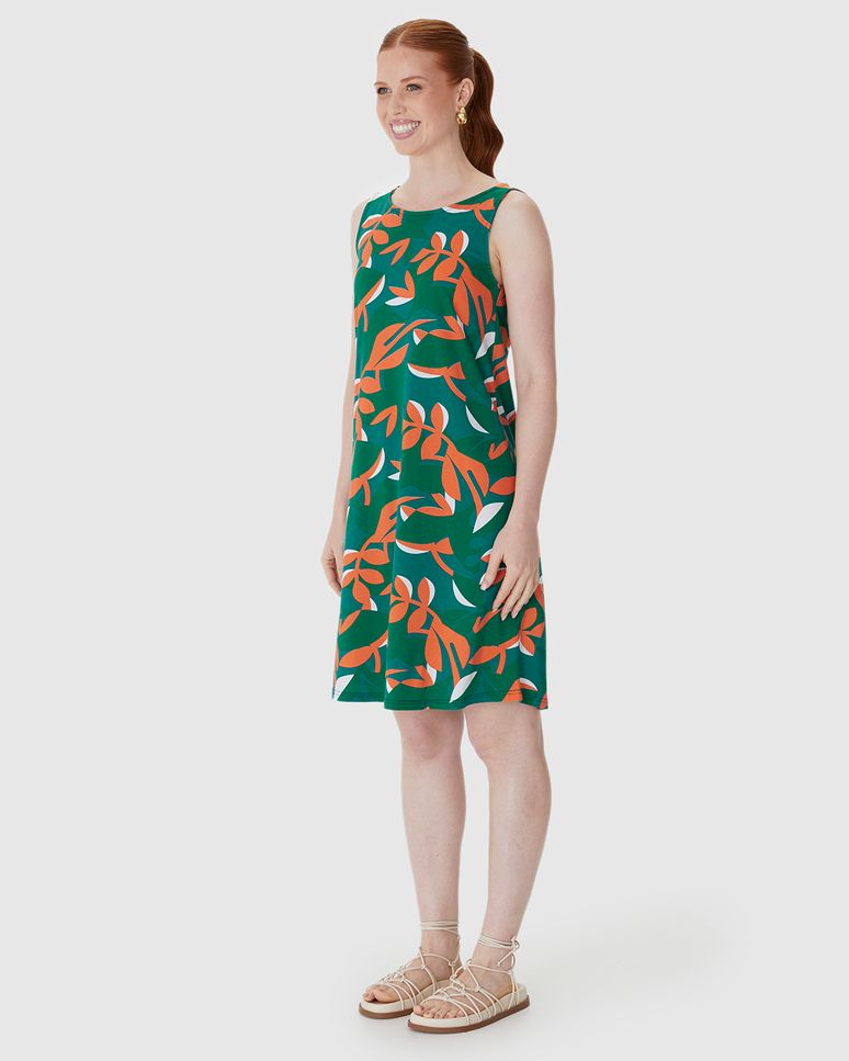 Vestido Feminino Regata Estampado Em Algodão